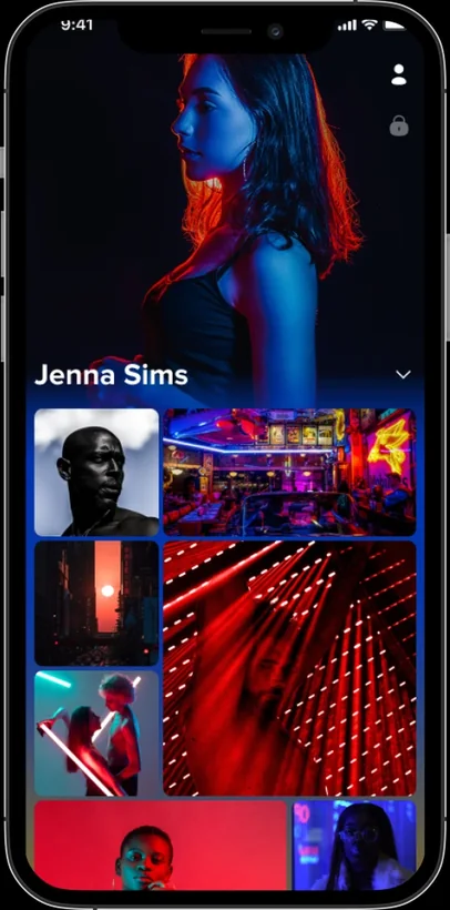 A member profile in the RNBW CLUB app