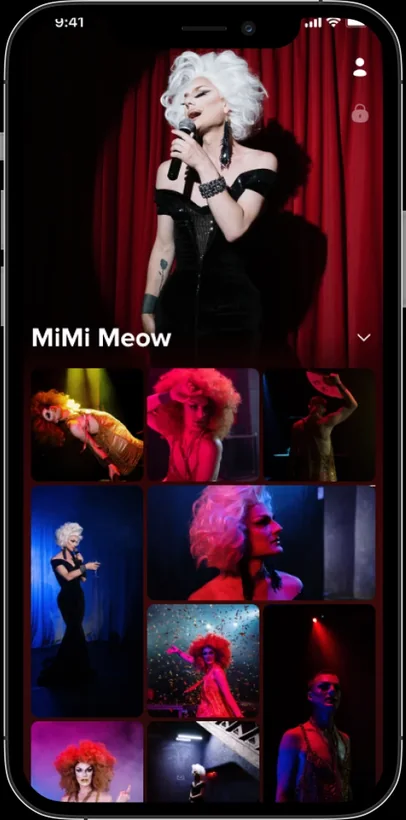 A member profile in the RNBW CLUB app